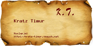 Kratz Timur névjegykártya
